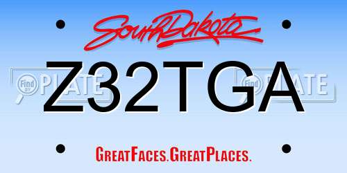 Z32TGA South Dakota License Plate