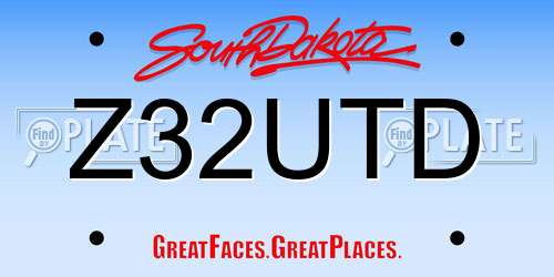 Z32UTD South Dakota License Plate