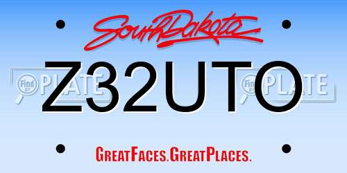 Z32UTO South Dakota License Plate