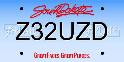 Z32UZD South Dakota License Plate