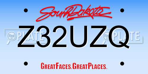 Z32UZQ South Dakota License Plate