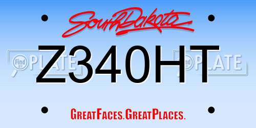 Z340HT South Dakota License Plate