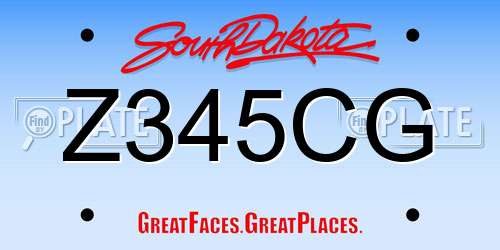 Z345CG South Dakota License Plate