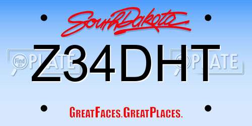 Z34DHT South Dakota License Plate