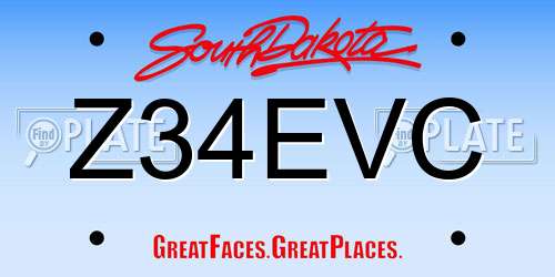 Z34EVC South Dakota License Plate