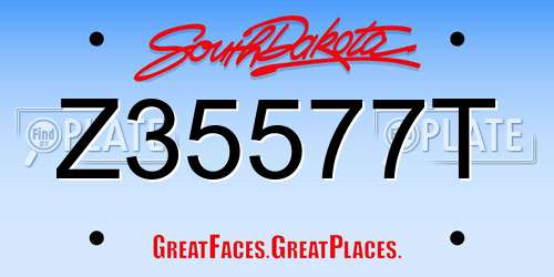 Z35577T South Dakota License Plate