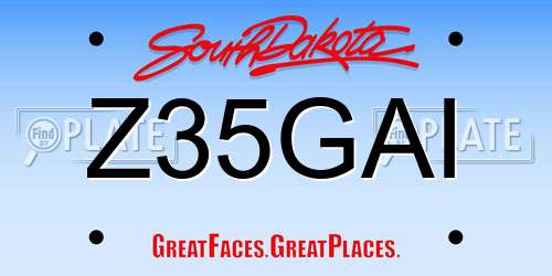 Z35GAI South Dakota License Plate