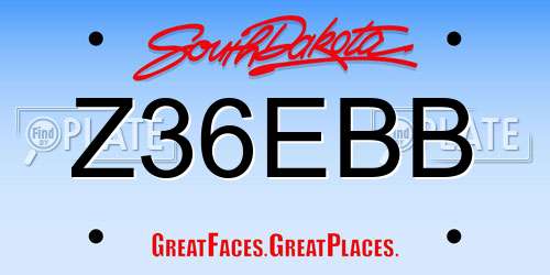 Z36EBB South Dakota License Plate