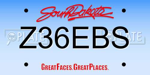Z36EBS South Dakota License Plate