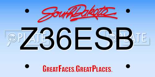 Z36ESB South Dakota License Plate