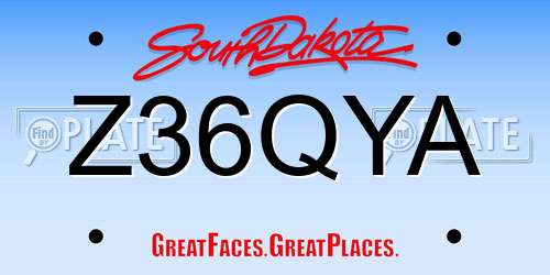 Z36QYA South Dakota License Plate