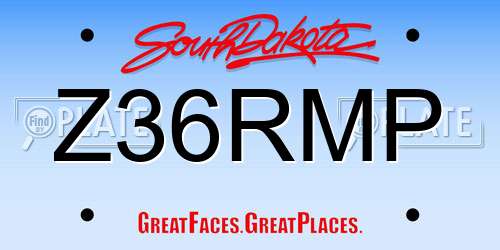 Z36RMP South Dakota License Plate