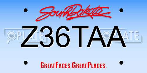 Z36TAA South Dakota License Plate