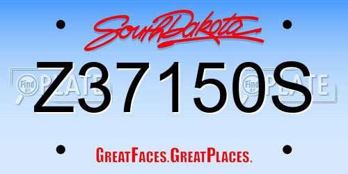 Z37150S South Dakota License Plate