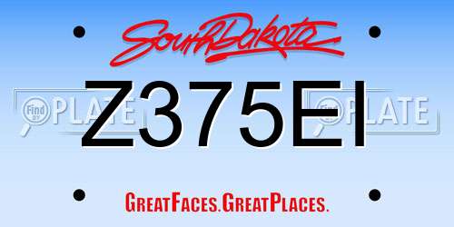 Z375EI South Dakota License Plate
