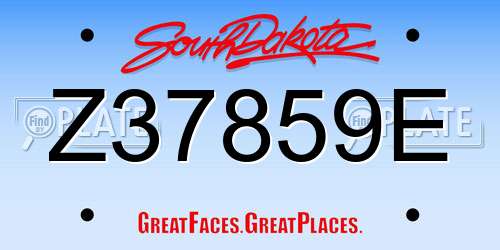 Z37859E South Dakota License Plate