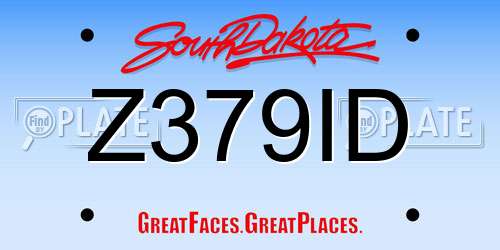 Z379ID South Dakota License Plate