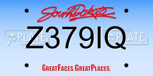 Z379IQ South Dakota License Plate