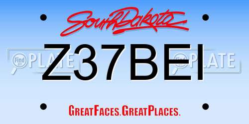 Z37BEI South Dakota License Plate