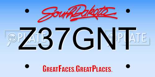 Z37GNT South Dakota License Plate