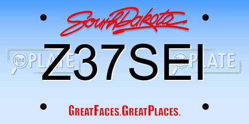 Z37SEI South Dakota License Plate