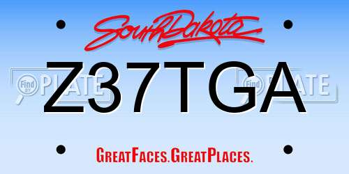 Z37TGA South Dakota License Plate