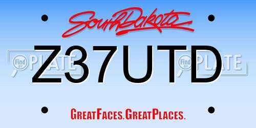 Z37UTD South Dakota License Plate