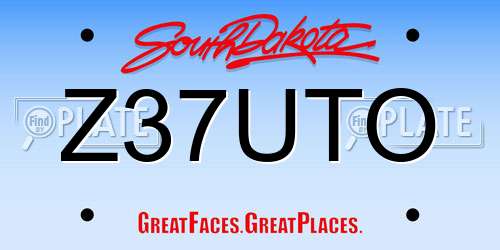 Z37UTO South Dakota License Plate