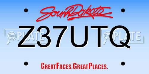 Z37UTQ South Dakota License Plate