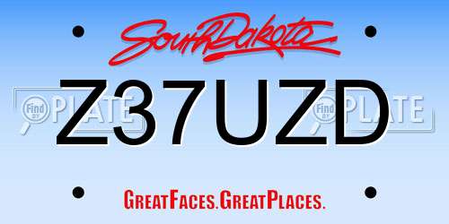 Z37UZD South Dakota License Plate