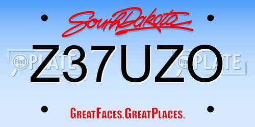 Z37UZO South Dakota License Plate