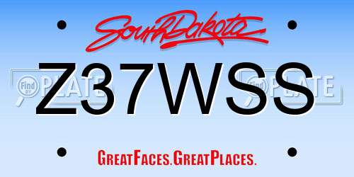 Z37WSS South Dakota License Plate