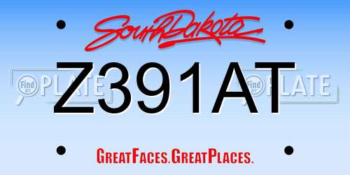 Z391AT South Dakota License Plate