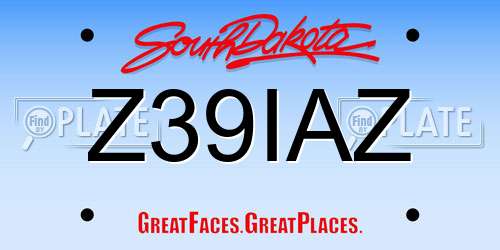 Z39IAZ South Dakota License Plate
