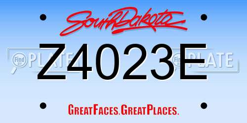 Z4023E South Dakota License Plate
