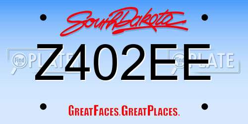 Z402EE South Dakota License Plate