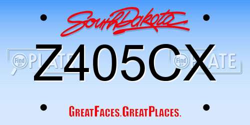Z405CX South Dakota License Plate