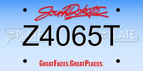 Z4065T South Dakota License Plate