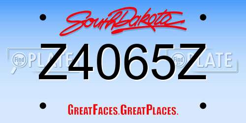 Z4065Z South Dakota License Plate