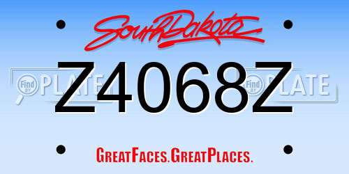 Z4068Z South Dakota License Plate