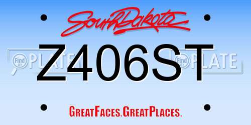 Z406ST South Dakota License Plate