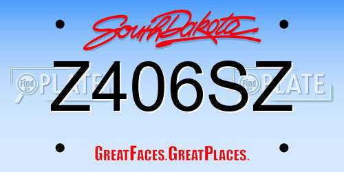 Z406SZ South Dakota License Plate