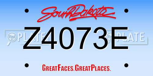 Z4073E South Dakota License Plate