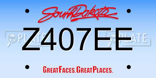 Z407EE South Dakota License Plate
