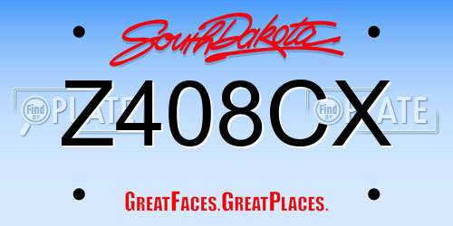 Z408CX South Dakota License Plate