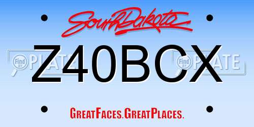 Z40BCX South Dakota License Plate