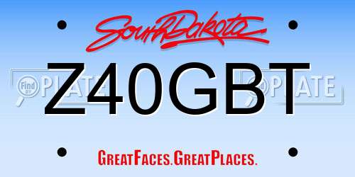 Z40GBT South Dakota License Plate
