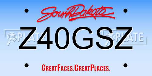 Z40GSZ South Dakota License Plate