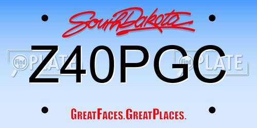 Z40PGC South Dakota License Plate