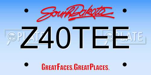 Z40TEE South Dakota License Plate